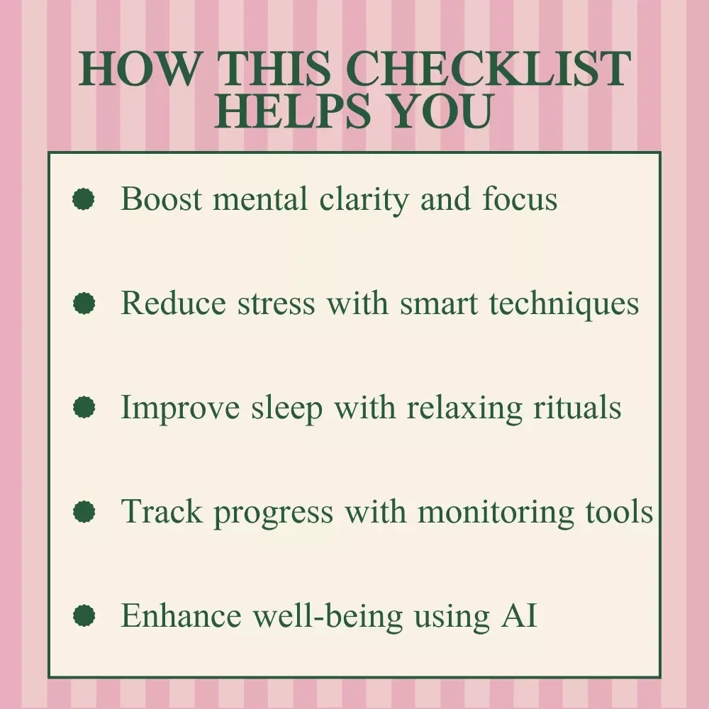 Daily Habits for a Healthier Mind Checklist - Simple Steps for Mental Well-being