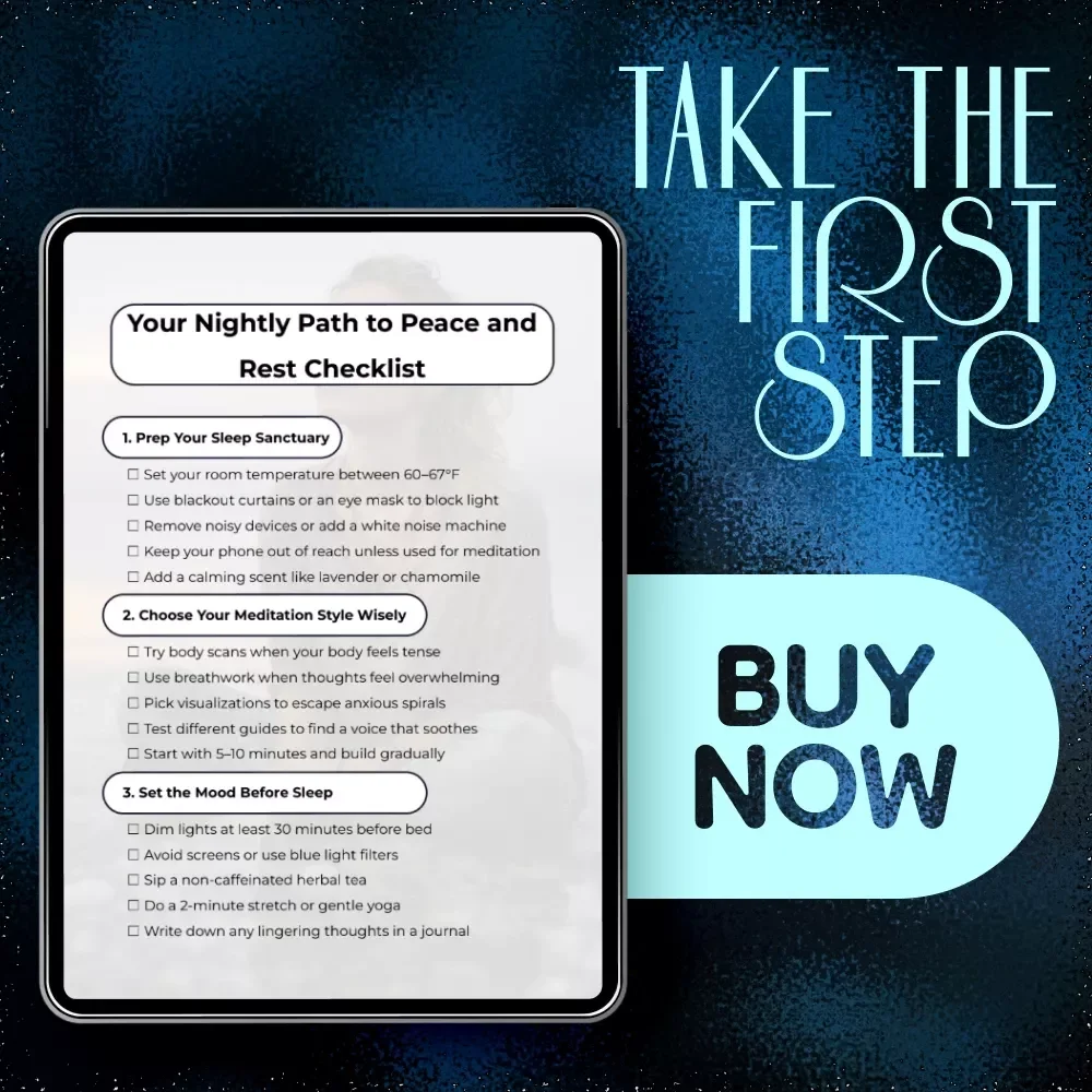 Your Nightly Path to Peace and Rest Checklist | Guided Sleep Meditation for Anxiety | Printable Evening Routine, Calming Sleep Guide, Digital Download