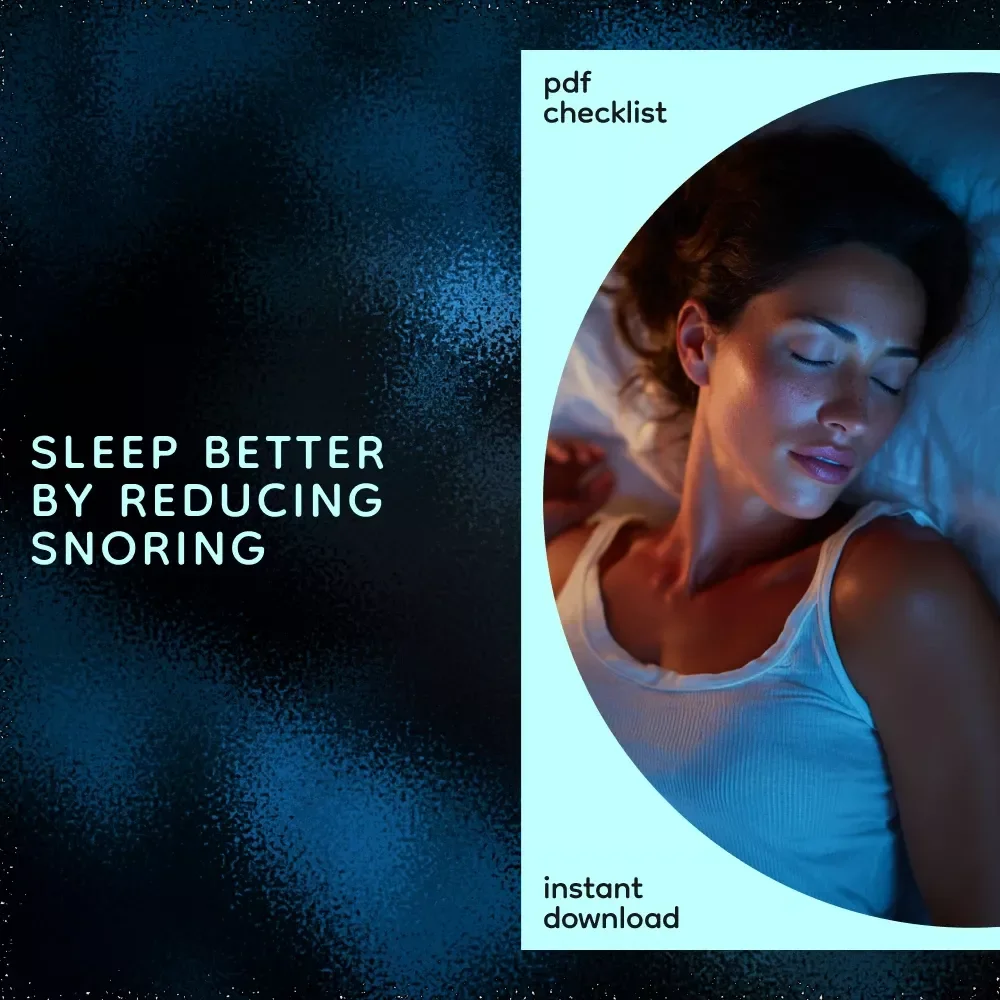 Anti-Snore Checklist for Sweet Dreams | How to Not Snore Step-by-Step Sleep Improvement Checklist | Digital Download