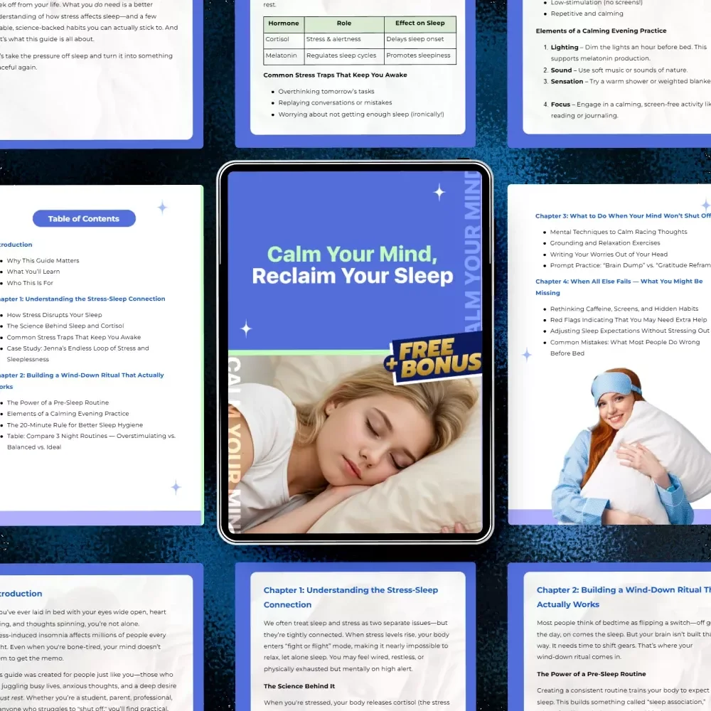 Calm Your Mind, Reclaim Your Sleep — Ultimate Guide on How to Relax and Sleep When Stressed, Digital Download eBook, Checklist for Better Sleep
