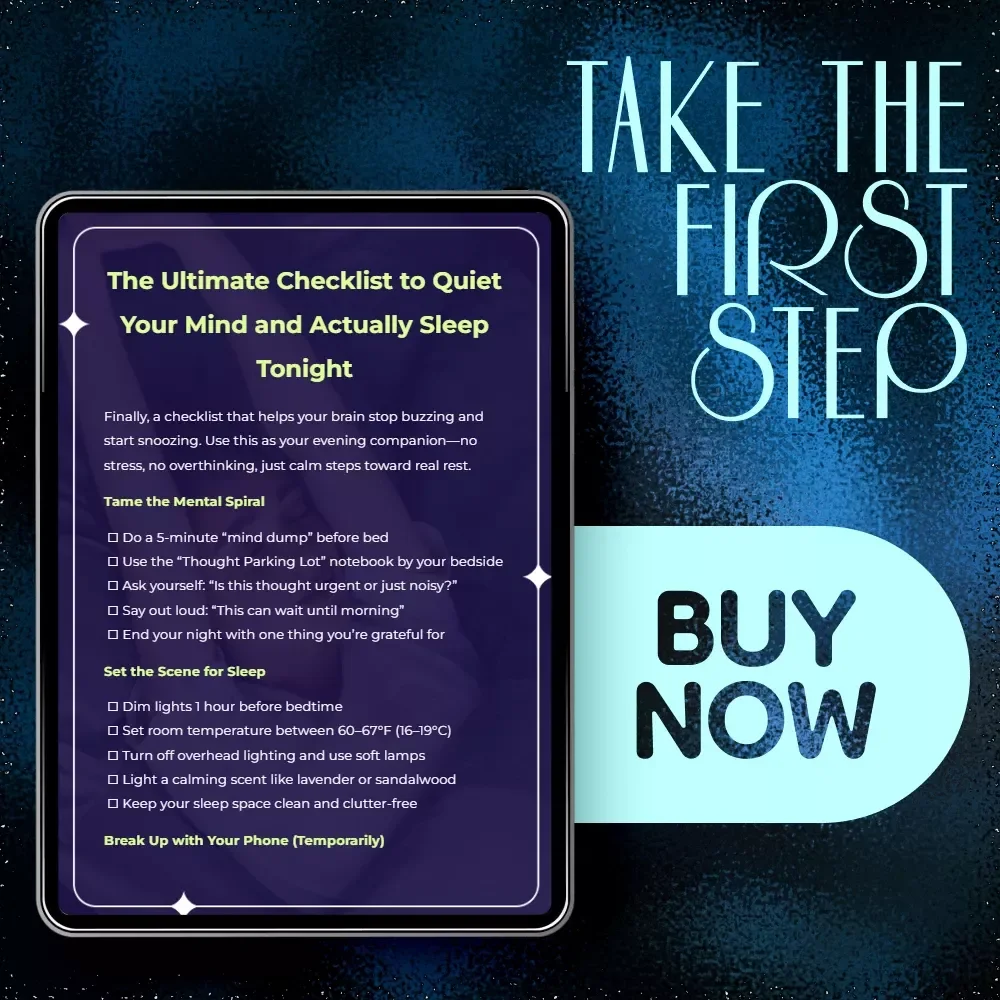 The Ultimate Checklist to Quiet Your Mind and Actually Sleep Tonight | Digital Sleep Checklist for How to Stop Thinking at Night | Instant Download