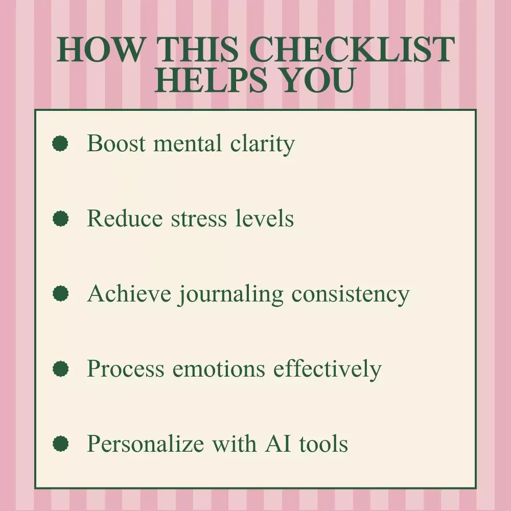 The Feel-Better Journal Habit Checklist: Daily Prompts for Mental Health & Self-Care
