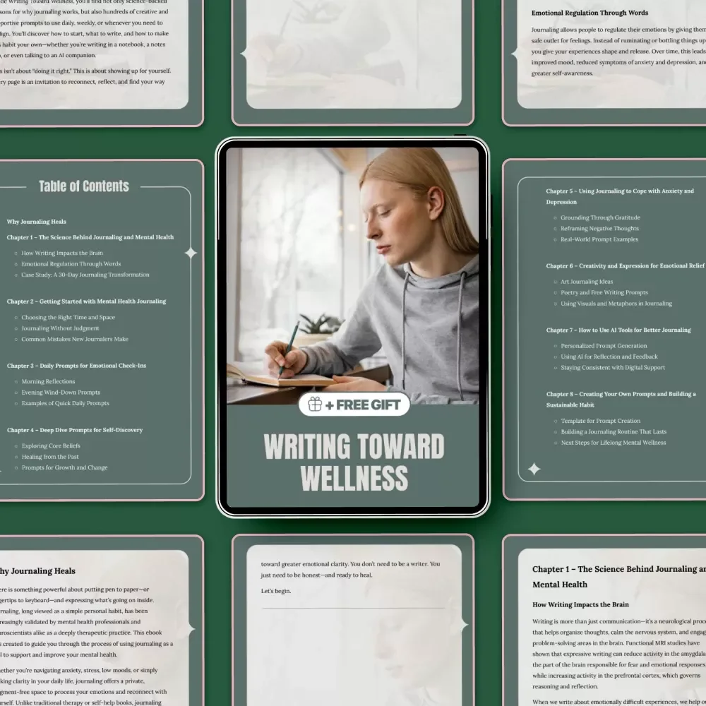 Writing Toward Wellness: A Mental Health Journaling Guide & Daily Prompts eBook