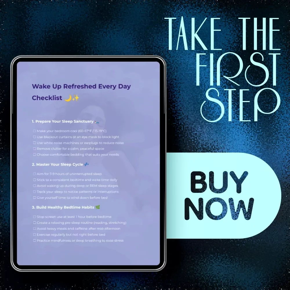 Wake Up Refreshed Every Day Checklist – How to Improve Restful Sleep, Night Routine, Better Sleep Habits, Digital Download