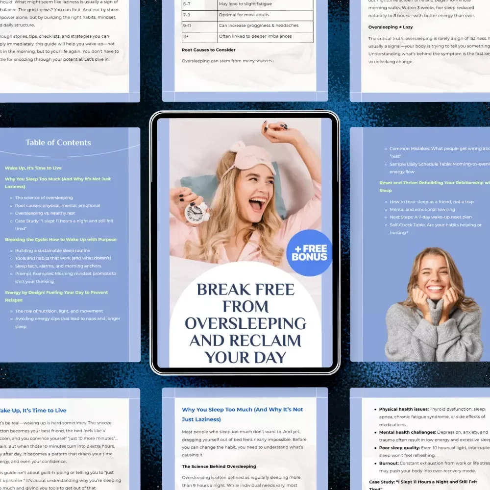 Break Free from Oversleeping and Reclaim Your Day Guide | how to stop sleeping too much | Digital Sleep Reset & Morning Routine Guide