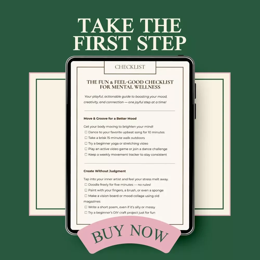 The Fun & Feel-Good Checklist for Mental Wellness – Playful Daily Self-Care Planner with Fun Activities to Improve Mental Health, Digital Download