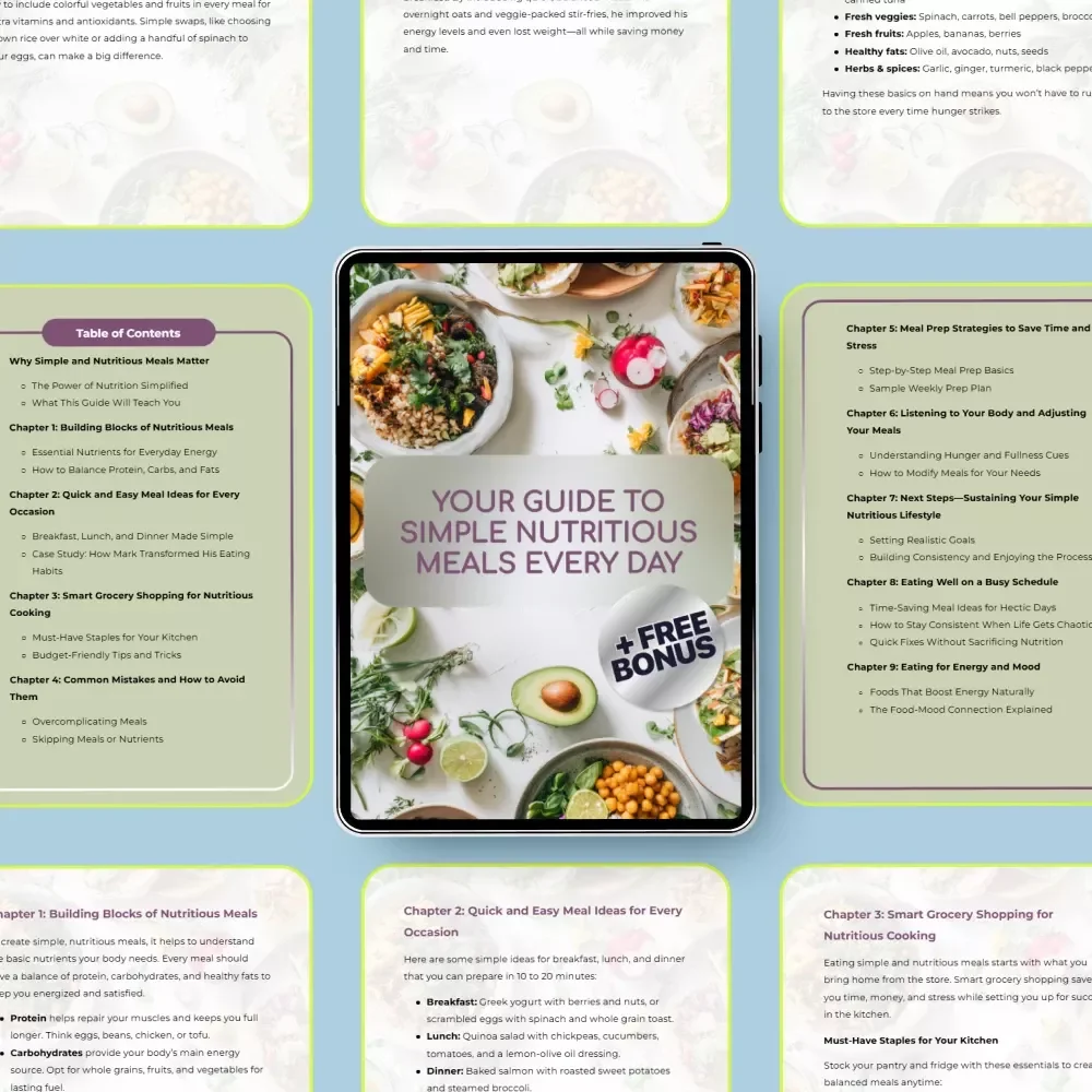 Your Guide to Simple Nutritious Meals Every Day: Easy, Healthy, Quick Recipes & Meal Prep eBook for Simple Nutritious Meals