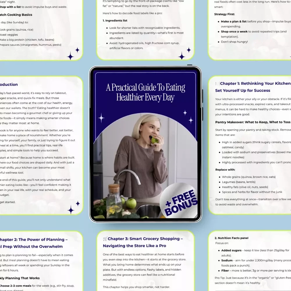 A Practical Guide to Eating Healthier Every Day | Simple How to Eat Healthier at Home Ebook for Busy People