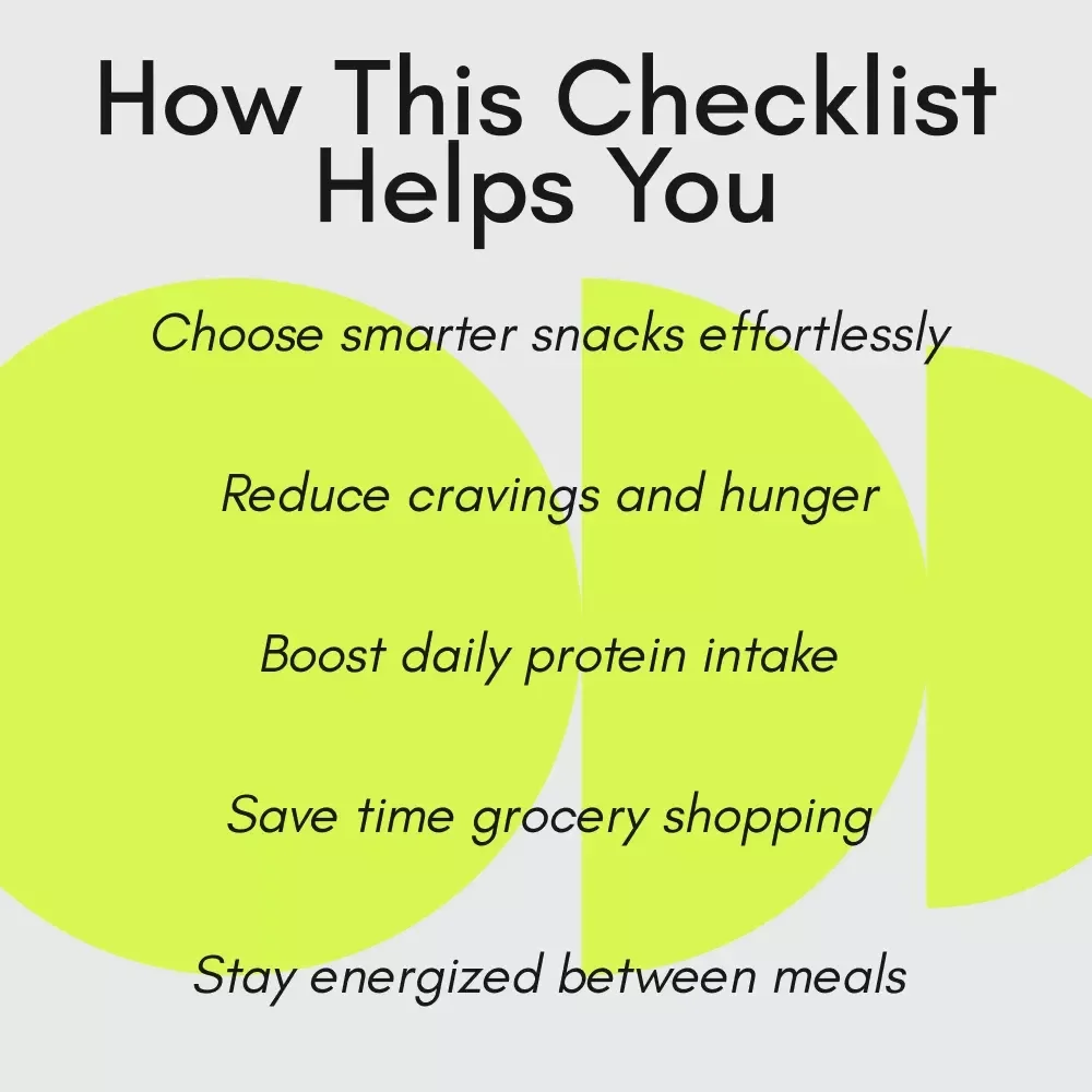 The Ultimate Smart Snacking Checklist | High Protein Low Calorie Snack Guide | Easy Daily Snack Planner for Healthy Eating