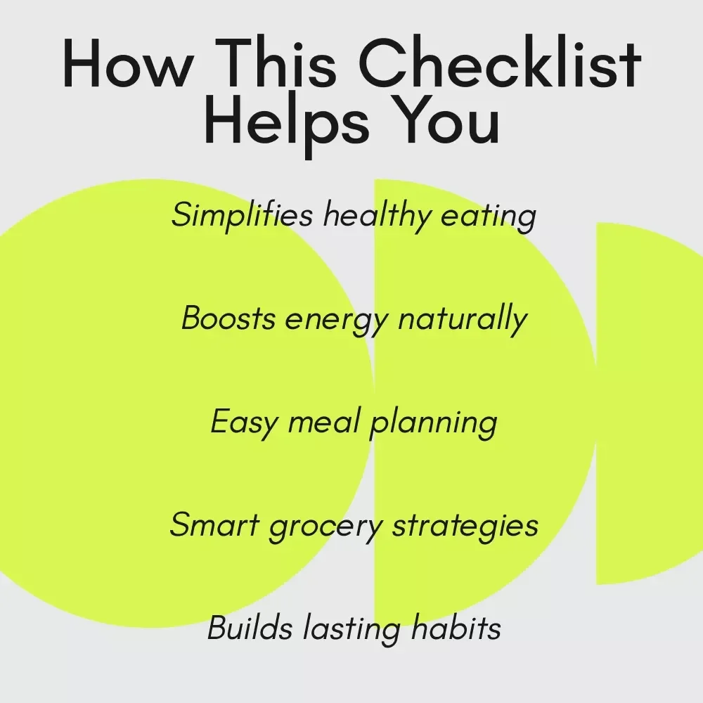 The Feel-Good Food Checklist to Eat Well & Live Bright – Easy Diet for Healthy Body Digital Download, Healthy Eating Guide, Meal Prep Checklist, Nutrition Planner