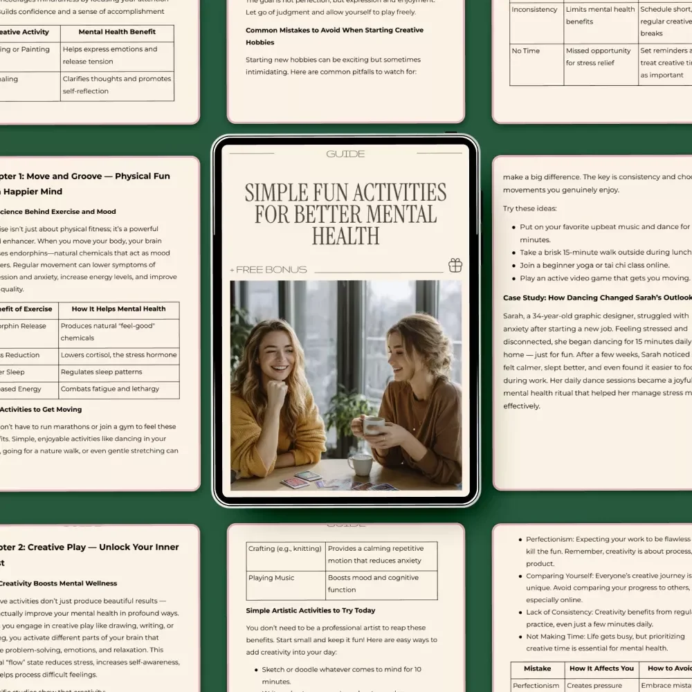 Simple Fun Activities for Better Mental Health – Digital Guide with Fun Activities to Improve Mental Health, Easy Wellness Ideas, Mindfulness, Creativity & Social Connection