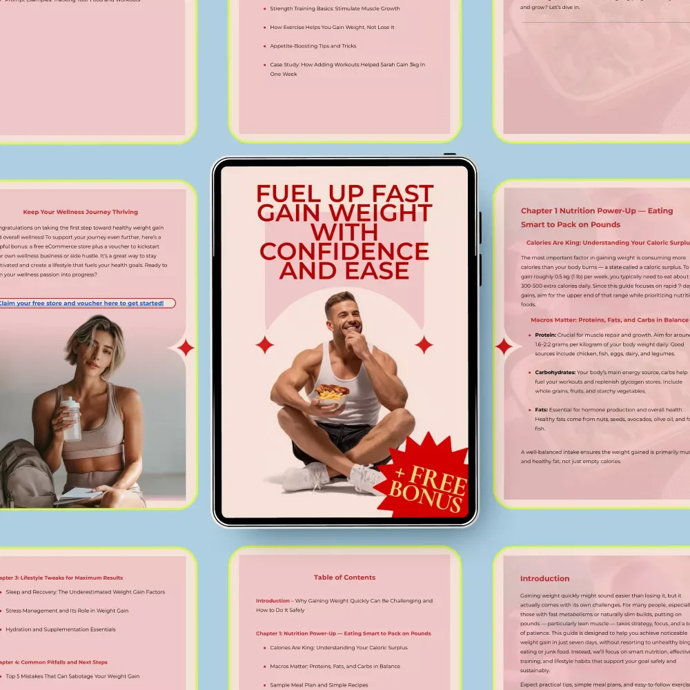 Fuel Up Fast Gain Weight with Confidence and Ease – Healthy Mass Builder Guide | Nutrition, Muscle Training & How to Gain Weight in 7 Days