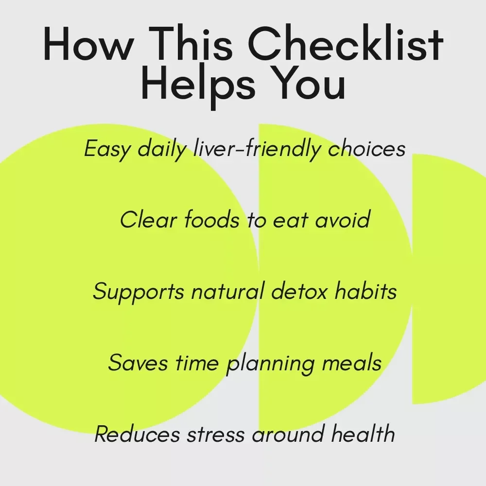 Your Healthy Liver Checklist to Support Your Liver | Healthy Liver Diet Digital Checklist for Daily Detox, Wellness & Smart Eating