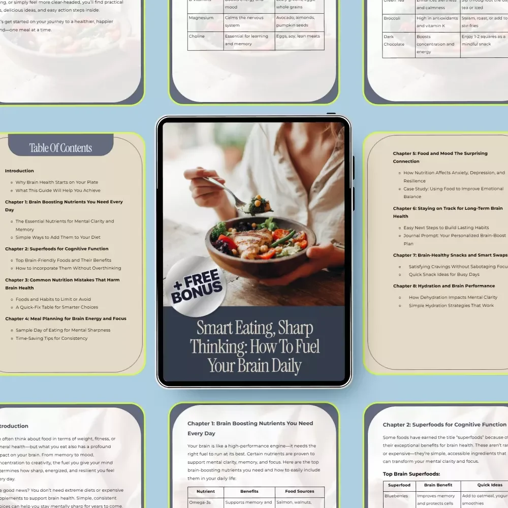 Smart Eating, Sharp Thinking: How to Fuel Your Brain Daily – Nutrition for Brain Health eBook, Guide to Cognitive Function, Brain-Boosting Foods & Meal Planning