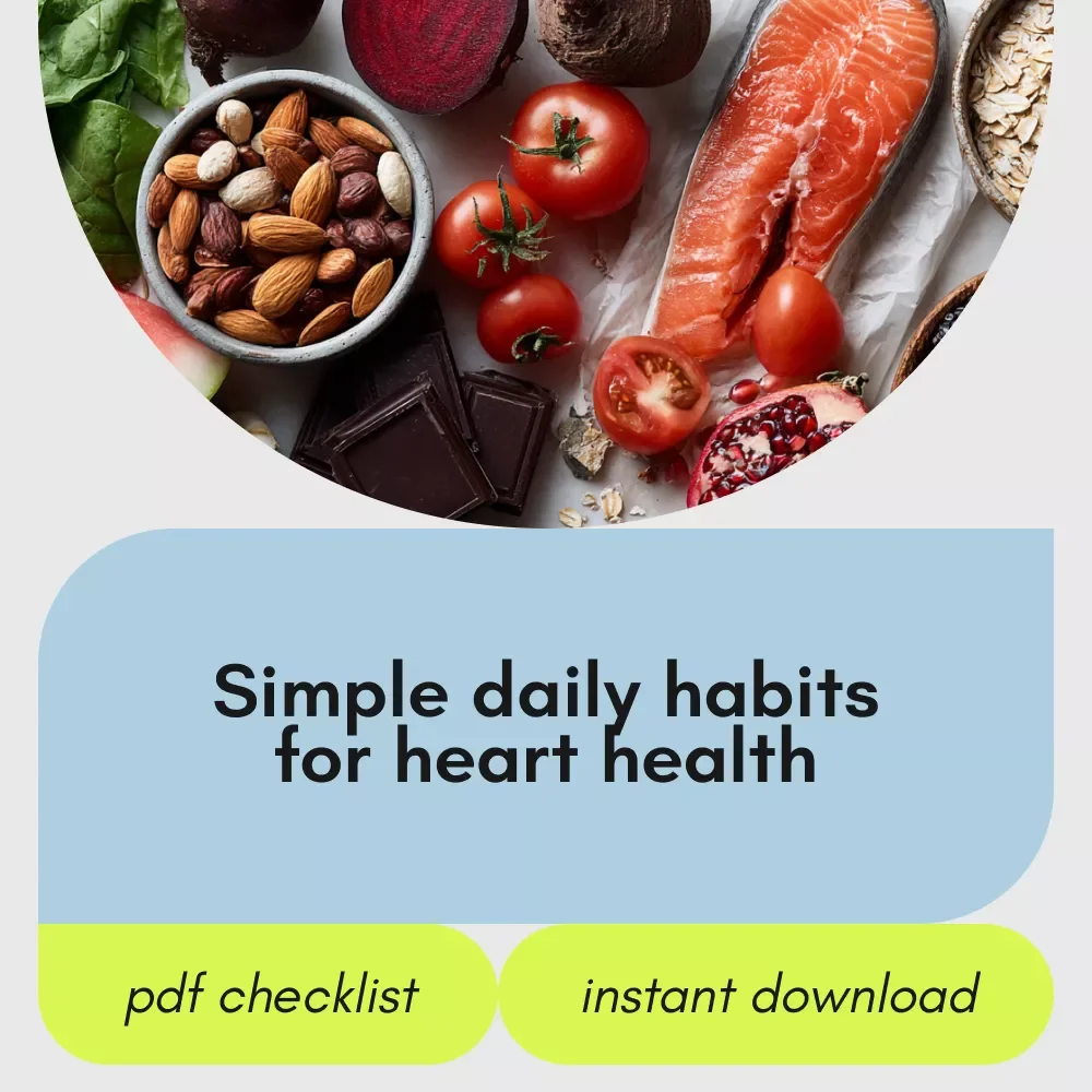 Your Everyday Checklist for a Stronger Cardiovascular Life – Simple Heart Healthy Diet Daily Planner, Easy Heart Care Habits, Printable Wellness Checklist
