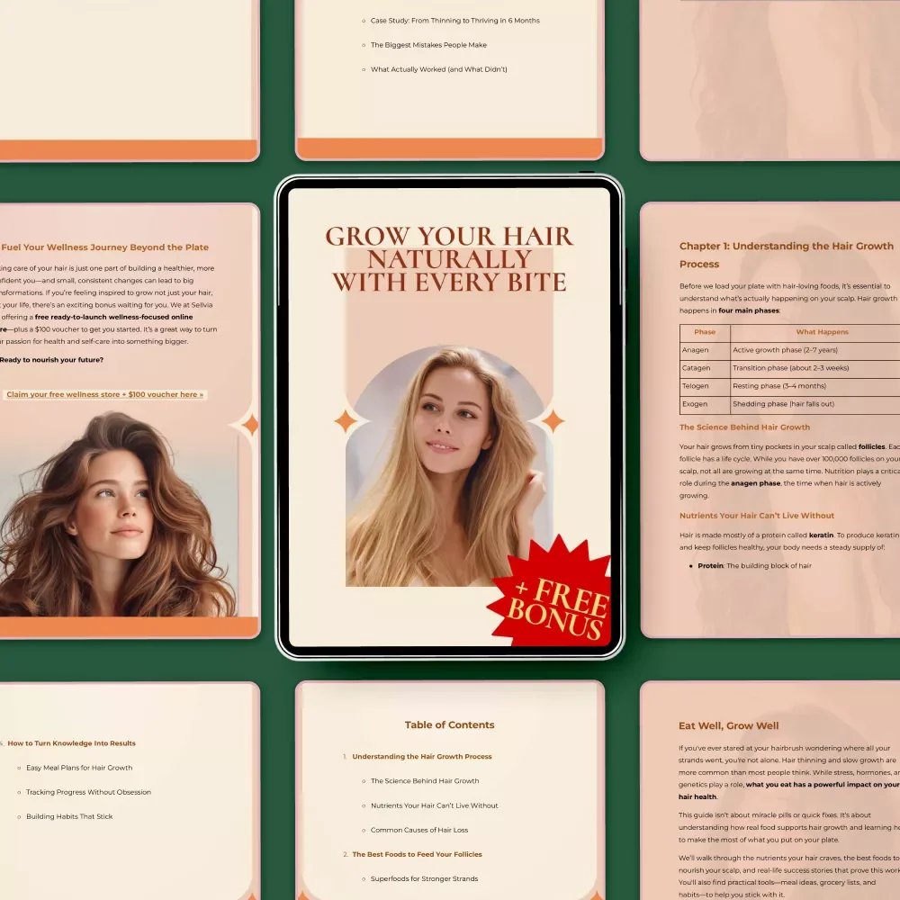 Grow Your Hair Naturally with Every Bite – Food to Increase Hair Growth Guide, Hair Nutrition eBook, Natural Hair Growth Plan