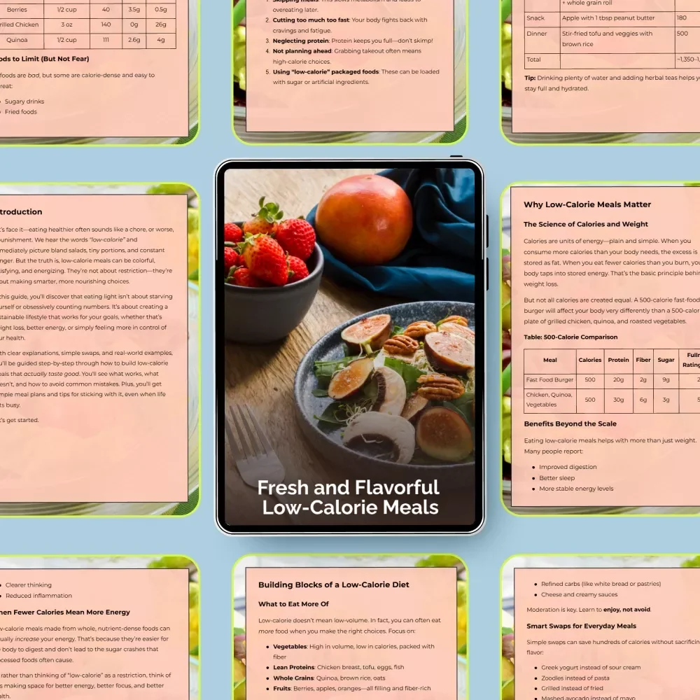 Fresh and Flavorful Low-Calorie Meals: A Complete Guide to Delicious and Healthy Meal Plans