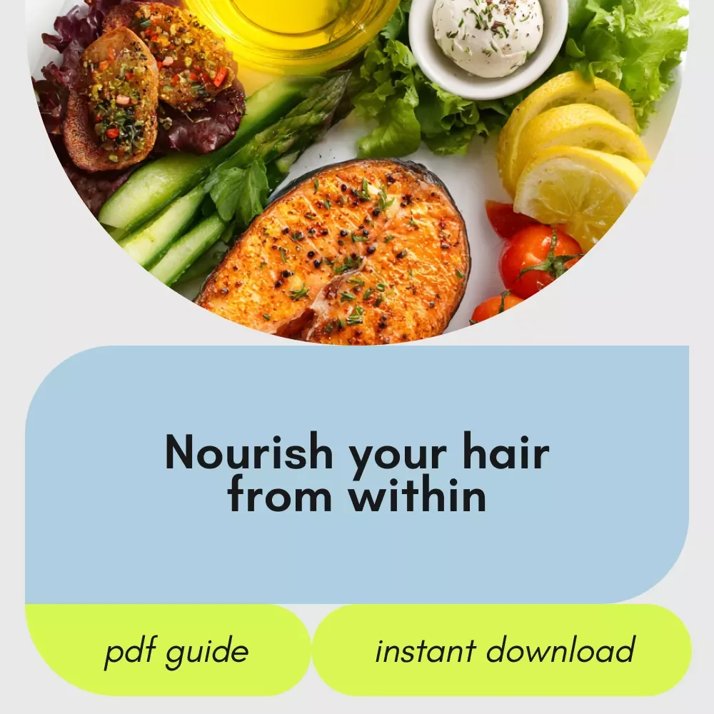 Eat for the Hair You Dream Of – Food-First Guide to Shinier Strand | Foods for Healthy Hair Nutrition Guide | Digital Download