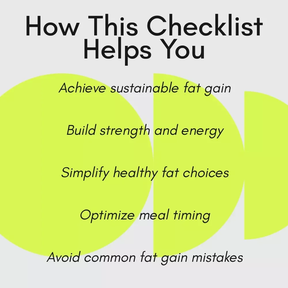Your Healthy Fat Gain Checklist to Nourish and Thrive - Digital Download Guide