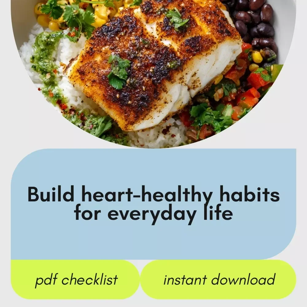 The Heart-Happy Habits Checklist – Digital Download for a Cardiac Healthy Diet, Heart-Smart Meals & Lifestyle Guide