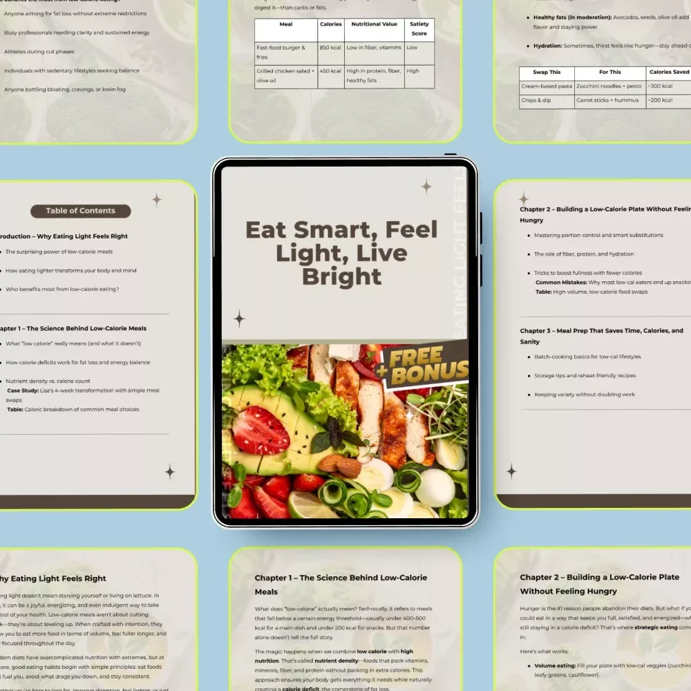 Eat Smart, Feel Light, Live Bright – Your Ultimate Low Calorie Diet Meals Guide for Healthy, Energizing Eating