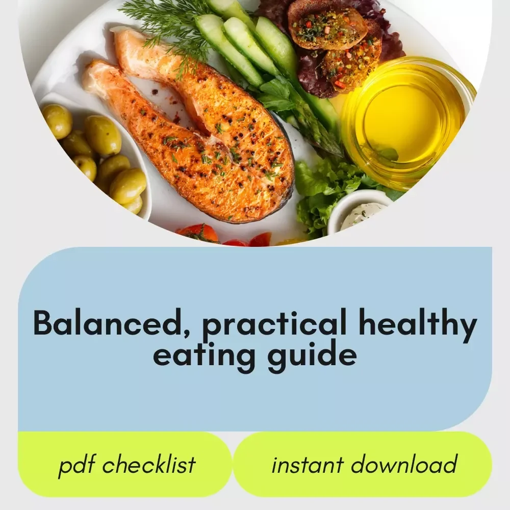 Eat Well, Live Bright with Healthy Eating Checklist – How to Eat Healthy Guide, Digital Download, Meal Planning, Mindful Eating Tips, Balanced Plates Cheat Sheet