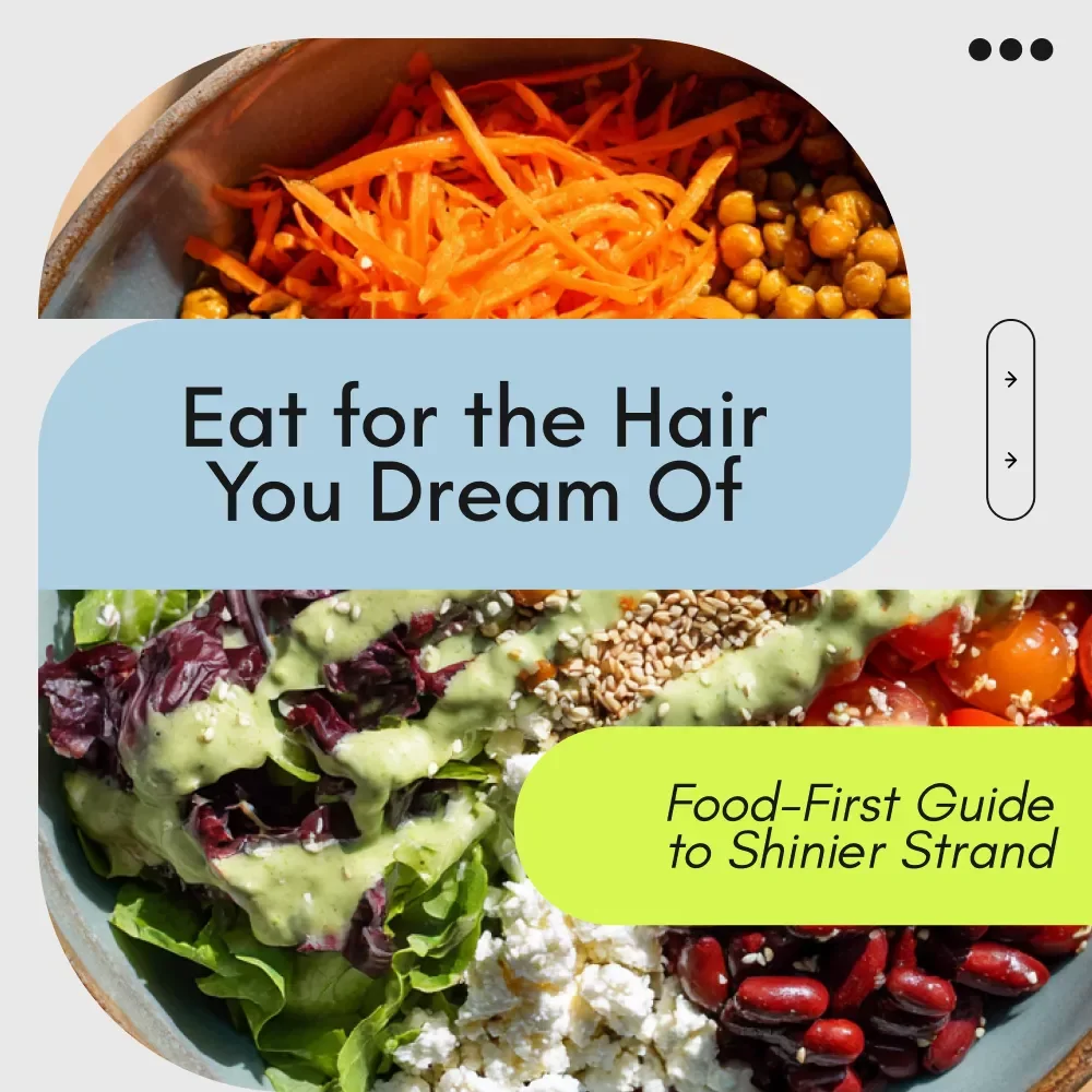 Eat for the Hair You Dream Of – Food-First Guide to Shinier Strand | Foods for Healthy Hair Nutrition Guide | Digital Download