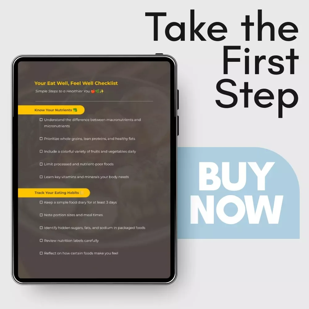Your Eat Well, Feel Well Checklist: How Healthy is Your Diet? Digital Download