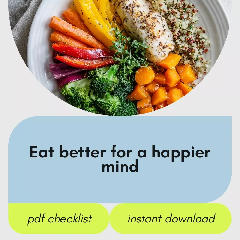Feed Your Mind Feel Your Best: The Ultimate Checklist for a Happier, Healthier You – Diet and Mental Health Wellness Checklist, Printable Self Care Guide, Digital Download