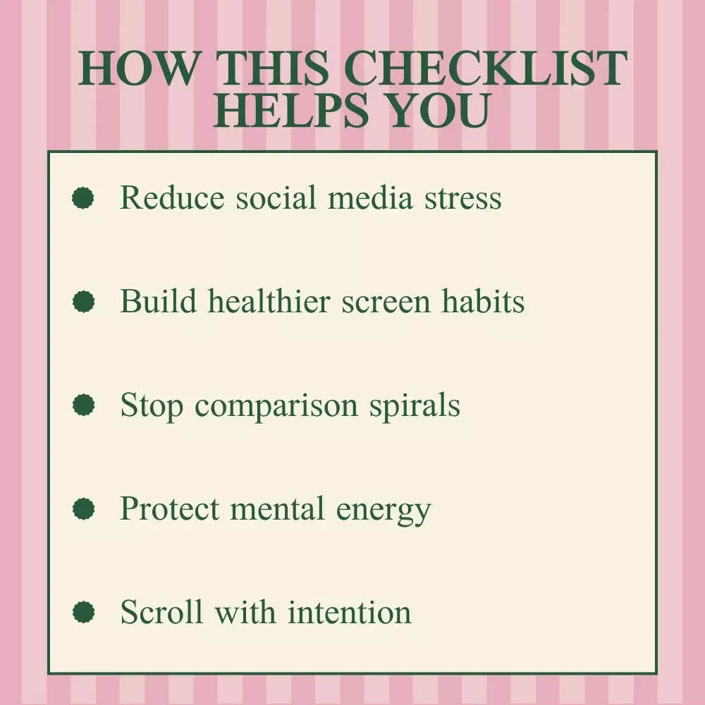 The Feel Good Social Media Checklist – Digital Wellness Checklist for Mindful Scrolling, Mental Health & Balanced Online Habits | Instant Download