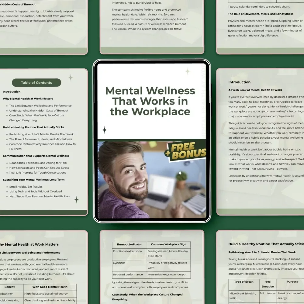 Mental Wellness That Works in the Workplace: Practical Tips for Mental Health at Work - Guide for Stress-Free Success