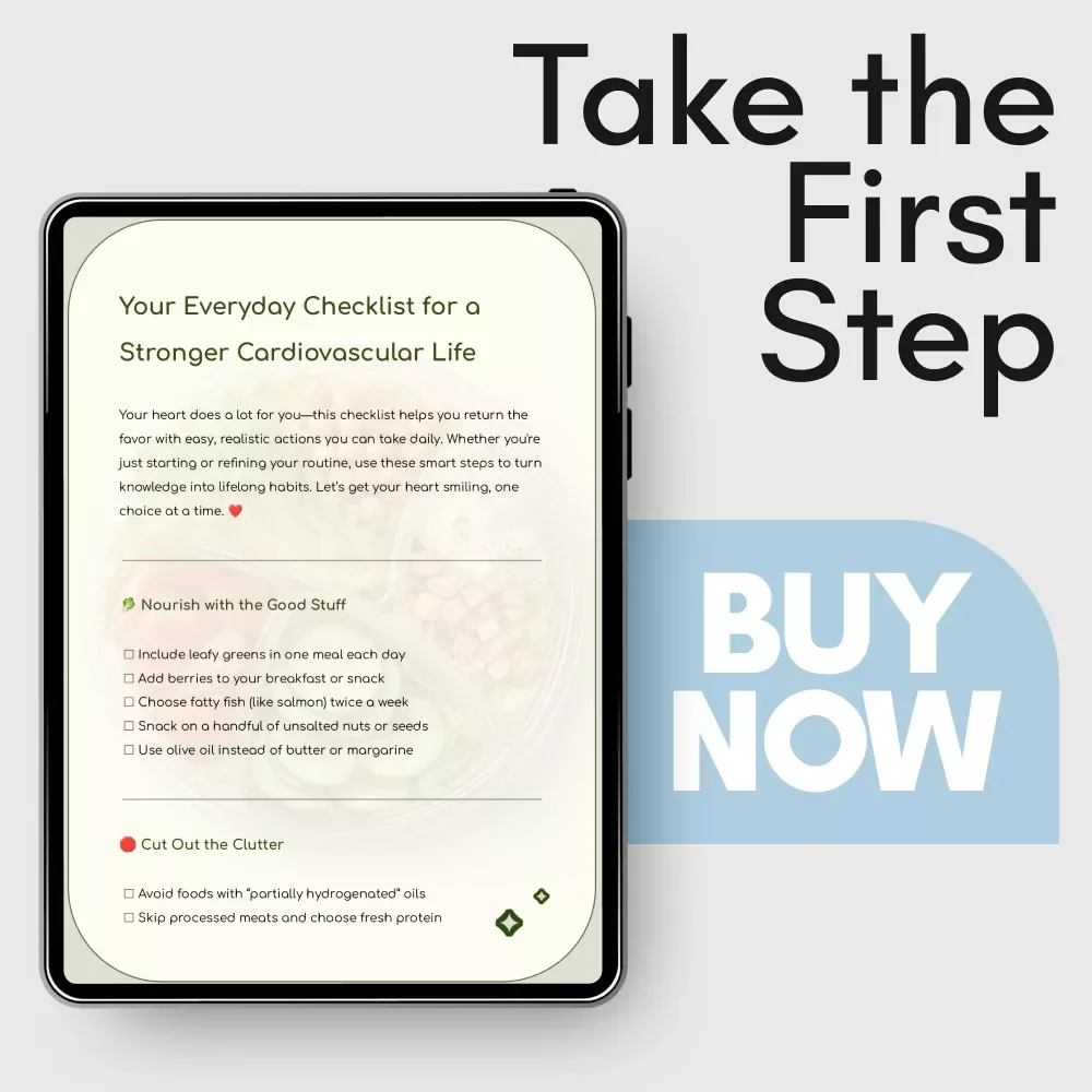 Your Everyday Checklist for a Stronger Cardiovascular Life – Simple Heart Healthy Diet Daily Planner, Easy Heart Care Habits, Printable Wellness Checklist