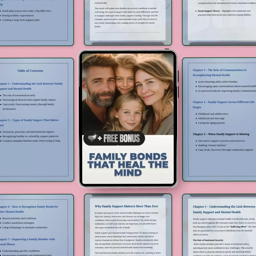 Family Bonds That Heal the Mind – eBook on the importance of family support in mental health, Communication, Healing Relationships & Emotional Well-Being Guide