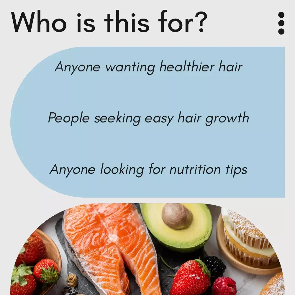 Glow from Root to Tip Checklist: Your Hair Growth Game Plan – Foods Good for Hair Growth, Hair-Healthy Meal Planner, Vitamins, Protein, and Superfoods Guide
