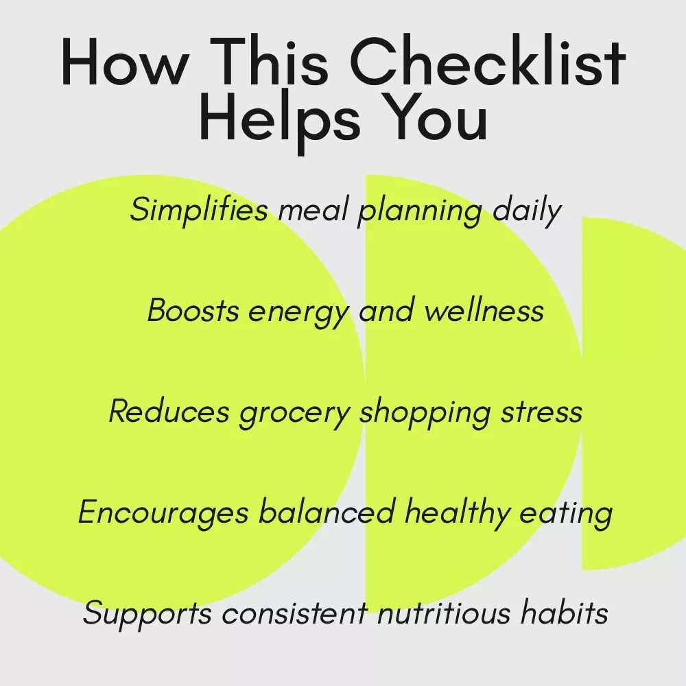 The Nourish Your Body Checklist – Simple Nutritious Meals Guide, eBook, and Daily Food Planner
