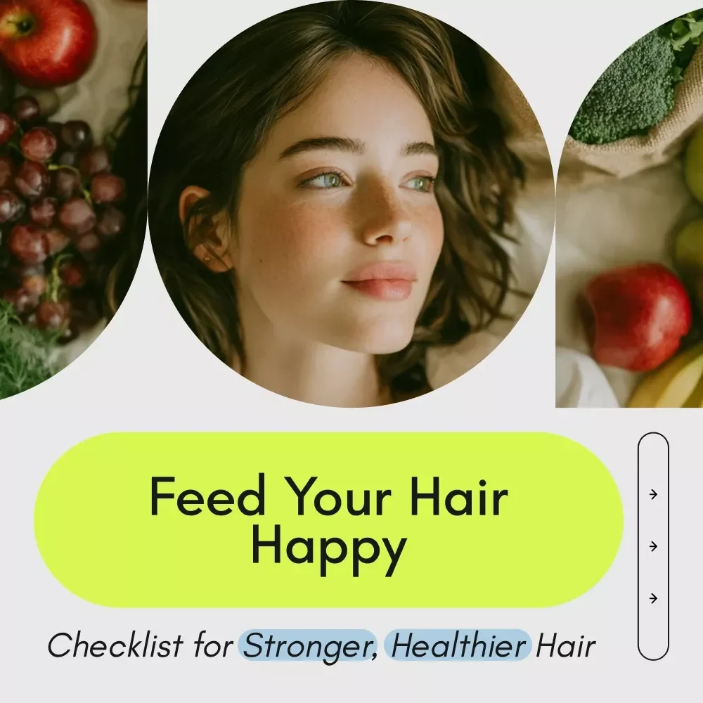 Feed Your Hair Happy Checklist for Stronger, Healthier Hair – Printable Nutrition Guide & Daily Tracker | Foods That Help with Hair Growth