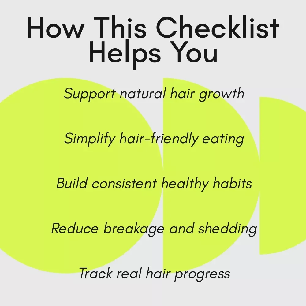 Feed Your Hair Happy Checklist for Stronger, Healthier Hair – Printable Nutrition Guide & Daily Tracker | Foods That Help with Hair Growth