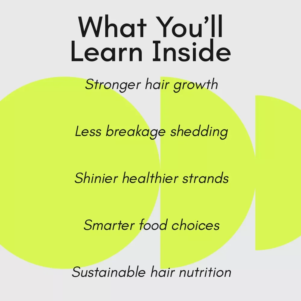 Eat for the Hair You Dream Of – Food-First Guide to Shinier Strand | Foods for Healthy Hair Nutrition Guide | Digital Download