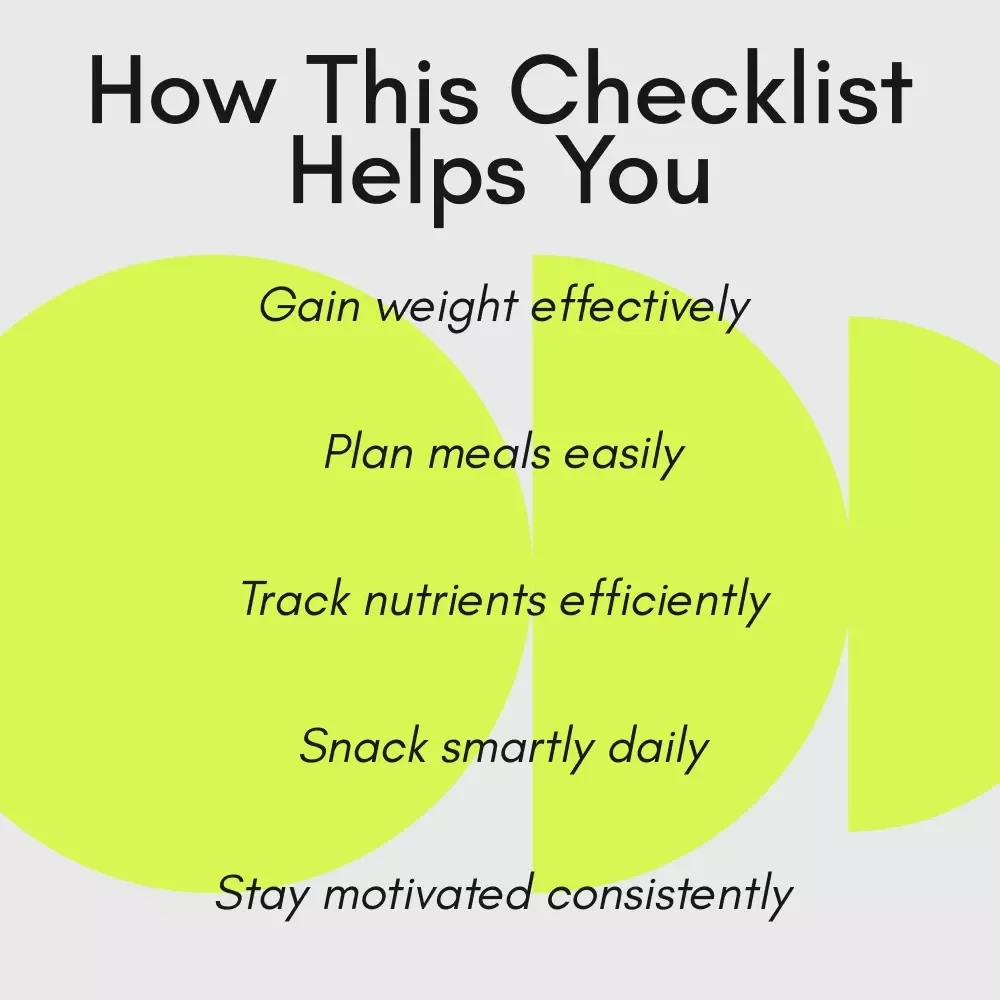 Vegetarian Weight Gain Power Checklist – Ultimate Guide on How to Gain Weight as a Vegetarian, Meal Planning, Snacks & AI Tools for Healthy Calorie Surplus