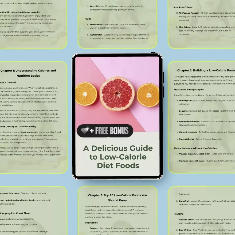 A Delicious Guide to Low-Calorie Diet Foods | Easy Low Calorie Diet Foods eBook for Healthy Eating, Weight Management & Smart Meal Planning