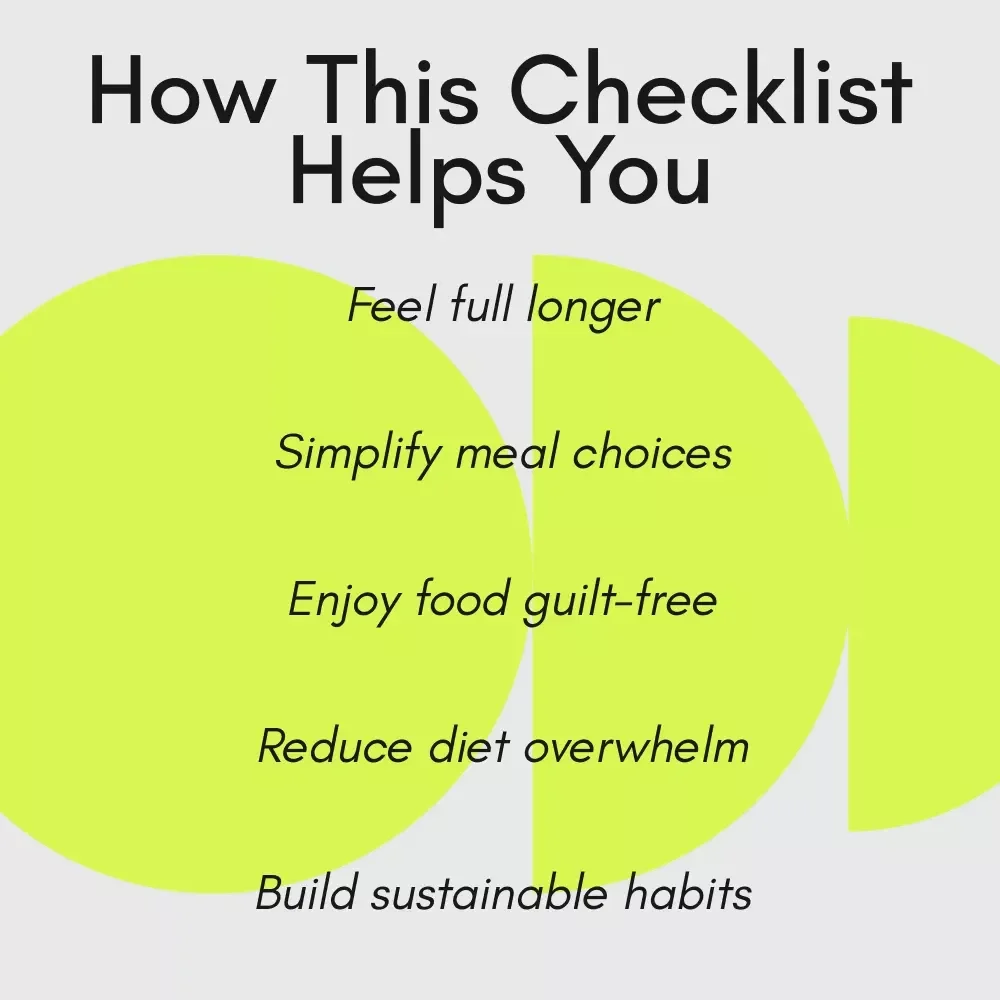 No-Stress Guide to Low-Calorie Eating That Actually Satisfies | Printable Checklist for low calorie diet foods, Simple Meal Planning, Healthy Habits, Weight Wellness
