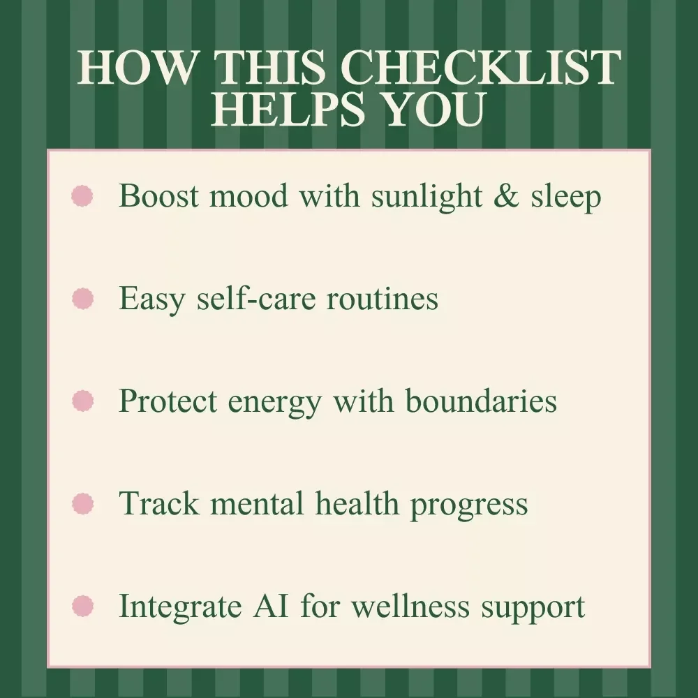 Fall Wellness Checklist for a Happier Mind and Heart - Digital Download for Mental Health Tips and Self-Care