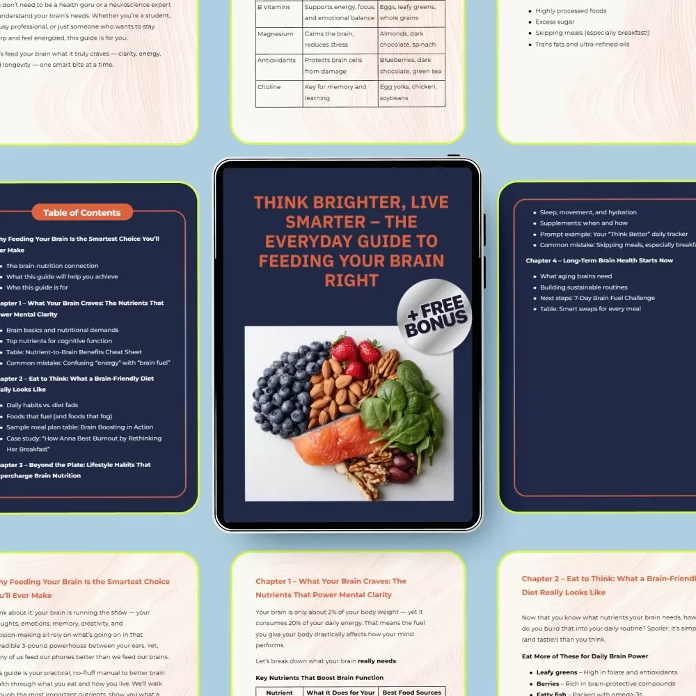 Think Brighter, Live Smarter – The Everyday Guide to Feeding Your Brain Right | Nutrition for Brain Health, Brain-Boosting Diet & Lifestyle Guide