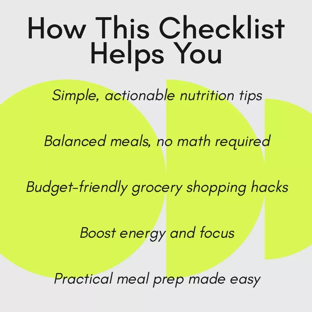 Glow Up from the Inside Out with Better Nutrition Checklist - Your Ultimate Guide to Better Nutrition, Grocery Shopping, and Balanced Meals