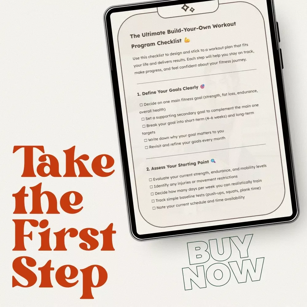 The Ultimate Build-Your-Own Workout Program Checklist – How to Create a Workout Program Step-by-Step Digital Download