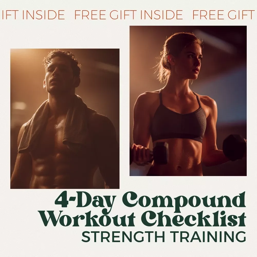 Your Ultimate 4-Day Compound Workout Checklist | 4 Day Compound Workout Routine Planner | Strength Training Guide | Digital Fitness Checklist Download