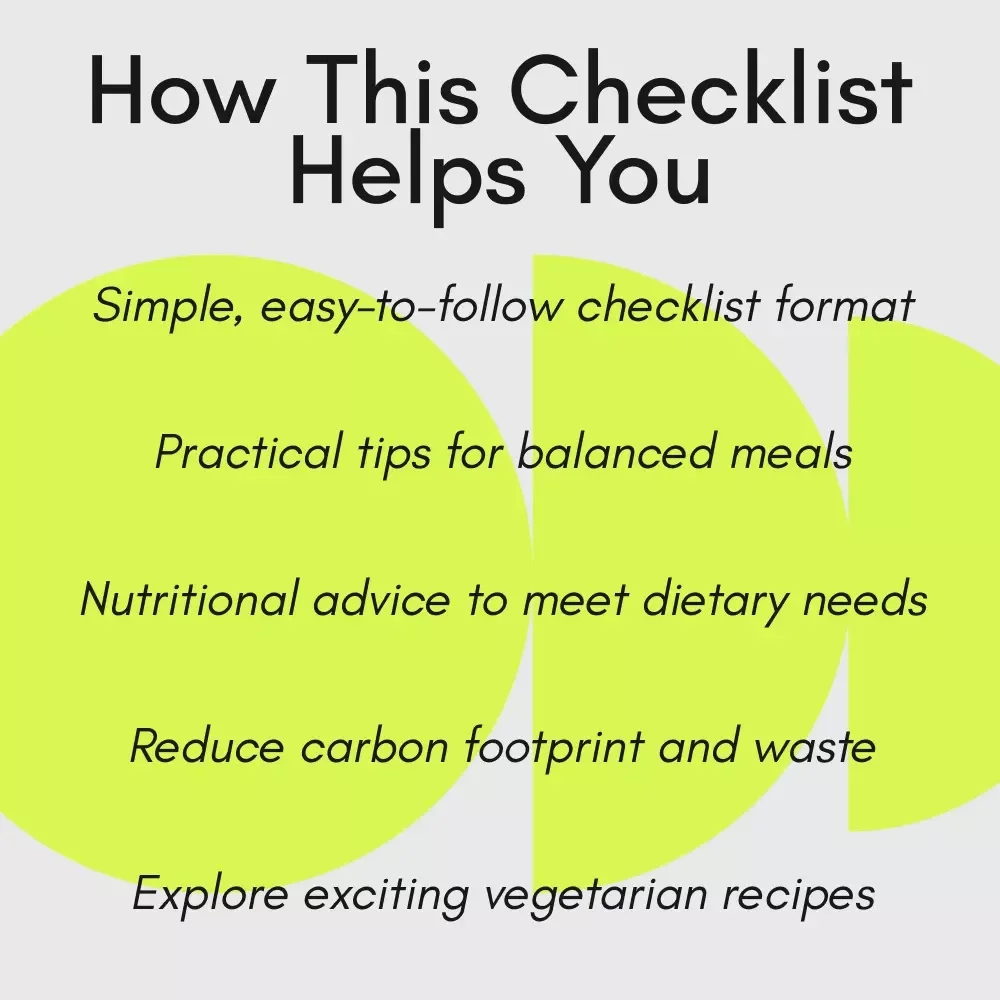 Your Vibrant Vegetarian Diet Checklist - A Fun, Easy Guide for Thriving on a Balanced Vegetarian Diet