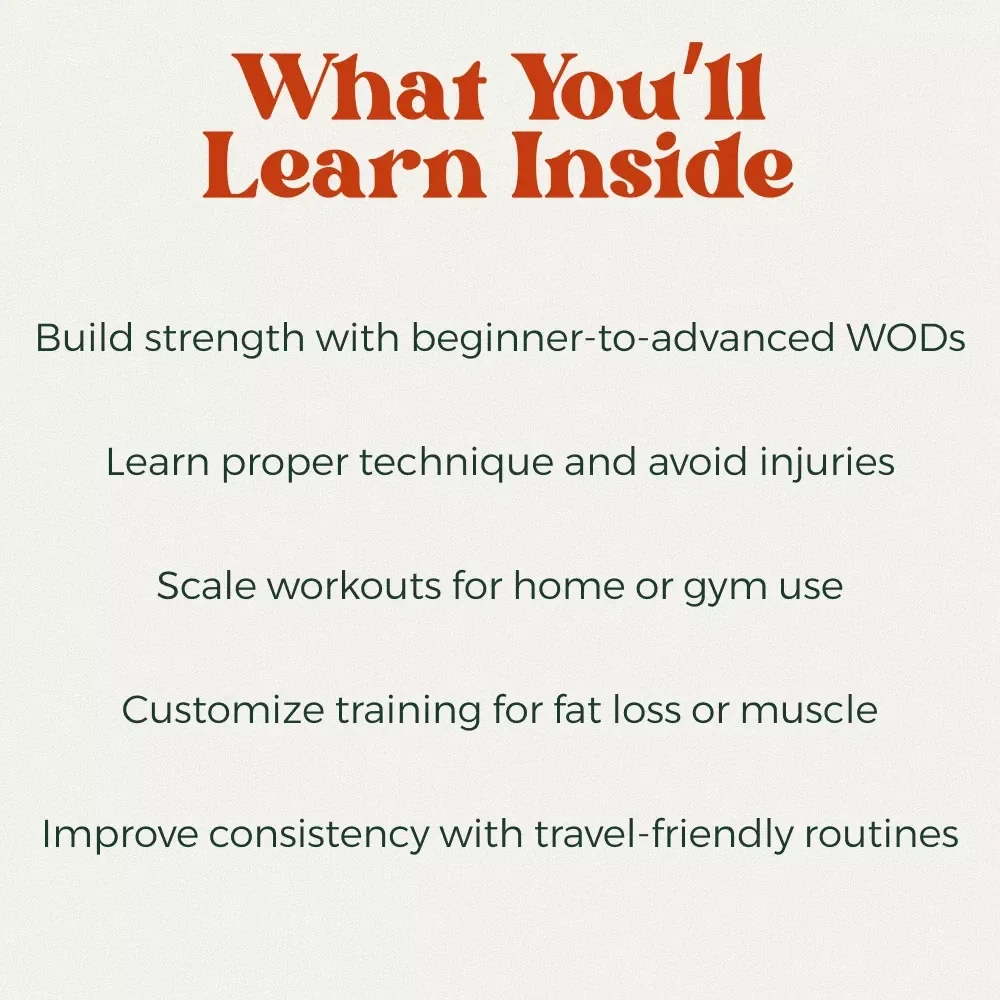 The Guide to the Best CrossFit Workouts for Every Level – eBook, Digital Download, Beginner to Advanced WODs, Bodyweight & Fat Loss Workouts
