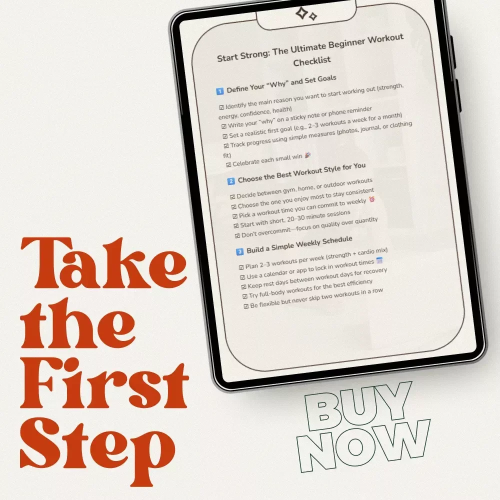 Start Strong: The Ultimate Beginner Workout Checklist – Easy Workout Routine for Beginners Digital Download