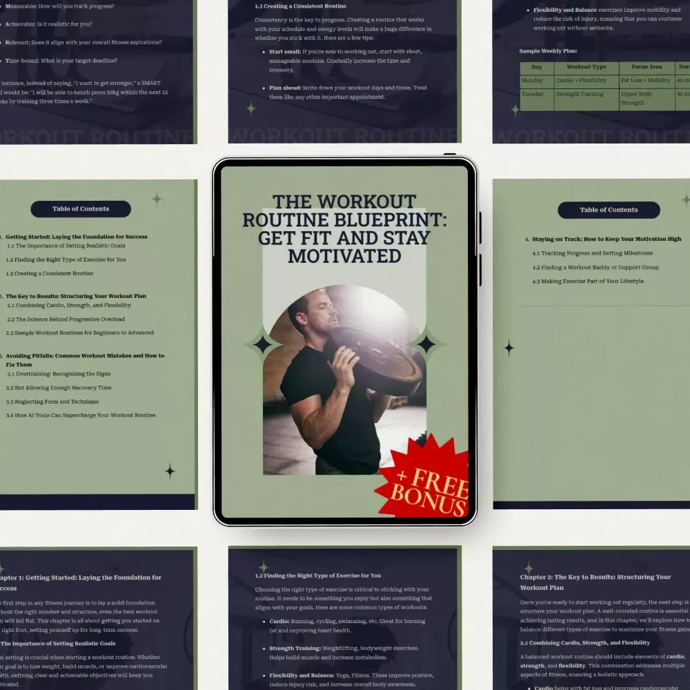 The Workout Routine Blueprint: Get Fit and Stay Motivated | Good Workout Routines Guide, Fitness Planning & Consistency Digital Download